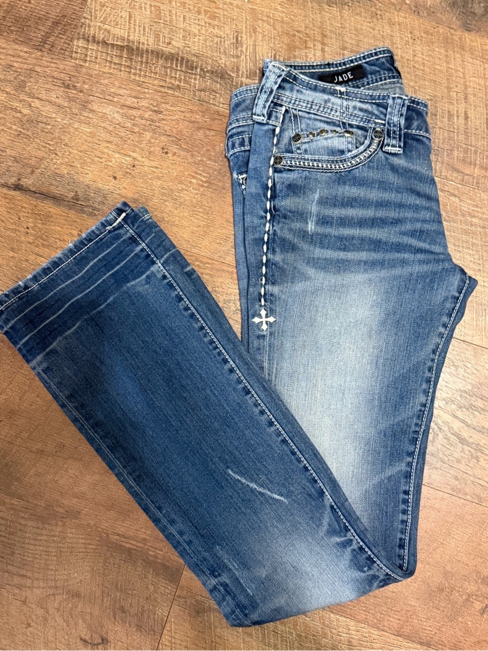 Affliction Women's Blue Jeans - Faded Wash 27 x 31